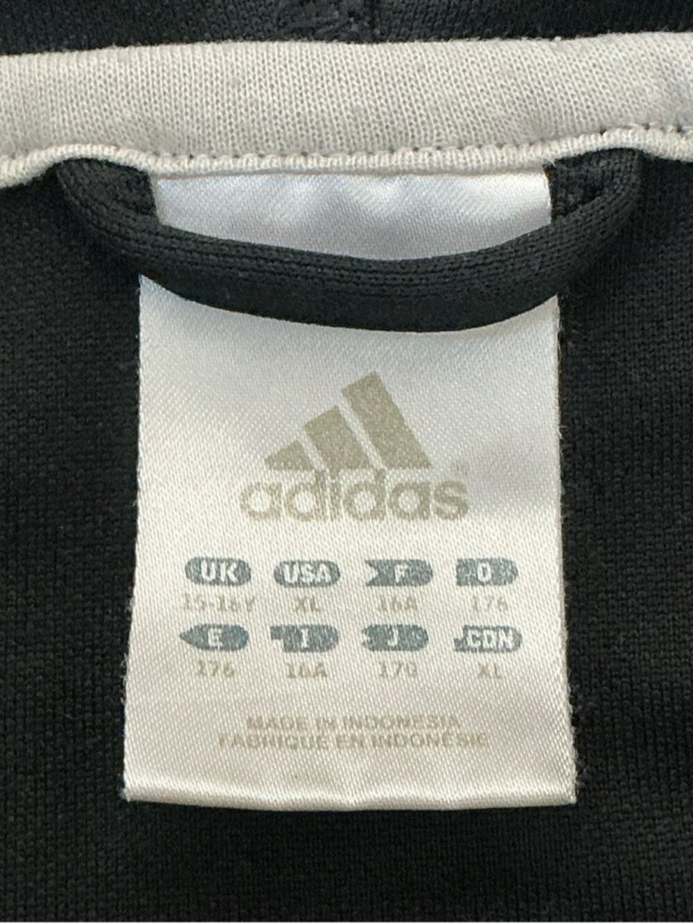 Adidas Track Athletic Jacket Hoodie Black White Stripe Pockets Boys Youth XL - Picture 6 of 14